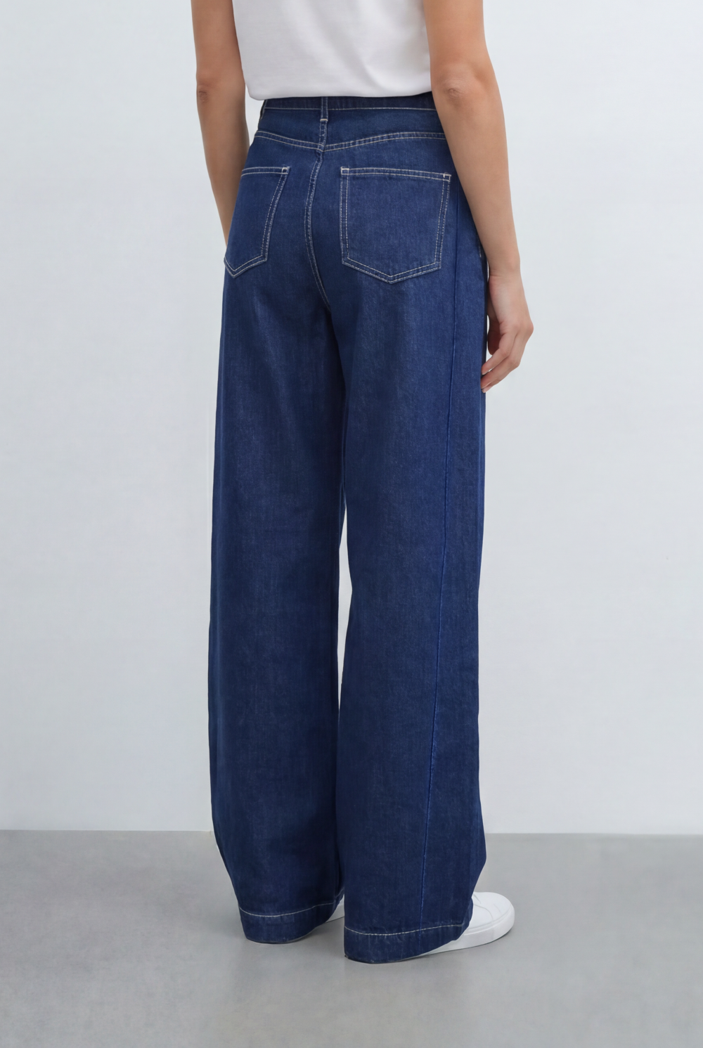 Women’s Tomato Store Dark Wash Palazzo Jeans Pants High Rise Waist Extra Wide Leg Shape