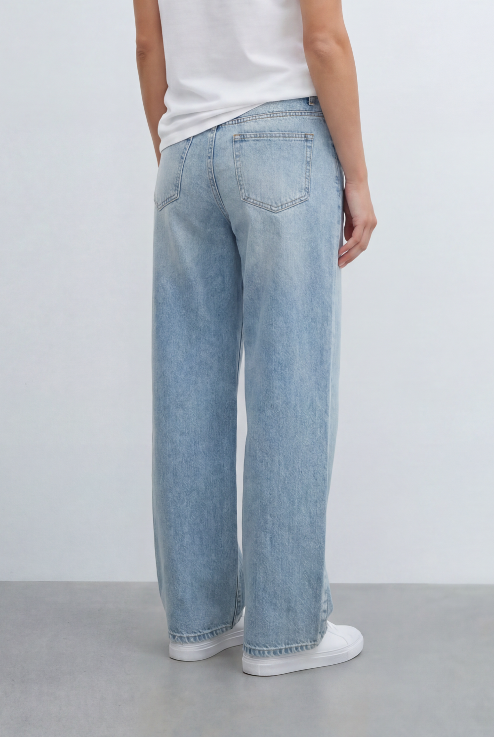 Women’s Tomato Store Classic Wide Leg Jeans Mid Rise Waist Clean Dark Wash Finish Pants