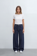 Women’s Tomato Store Contrast Stitch Wide Leg Denim Jeans Pants
