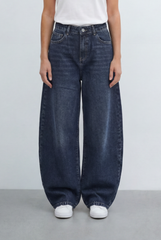 Women’s Tomato Store Wide Leg Jeans Curved Oversized Silhouette Denim Pants