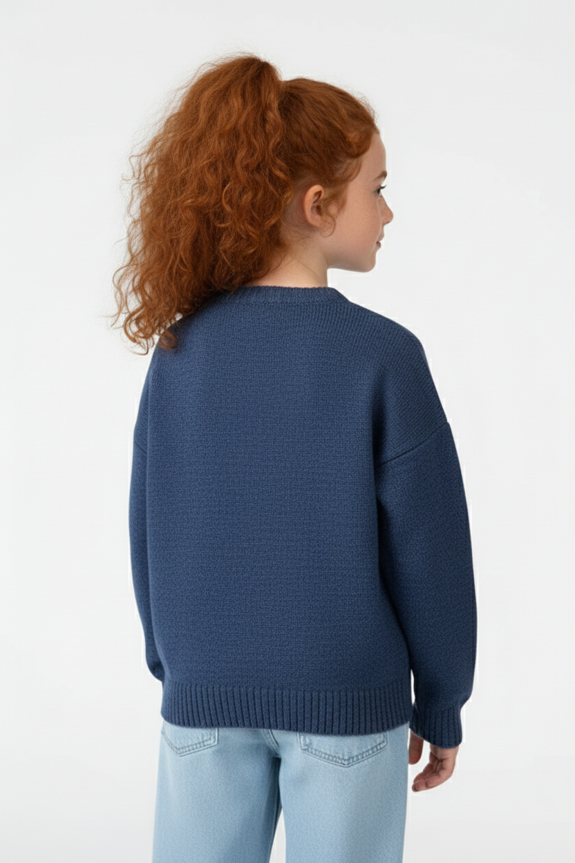 Girl’s Slim Fit Cute Print Round Neck Pullover