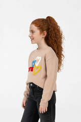 Girl’s Slim Fit Cute Print Round Neck Pullover