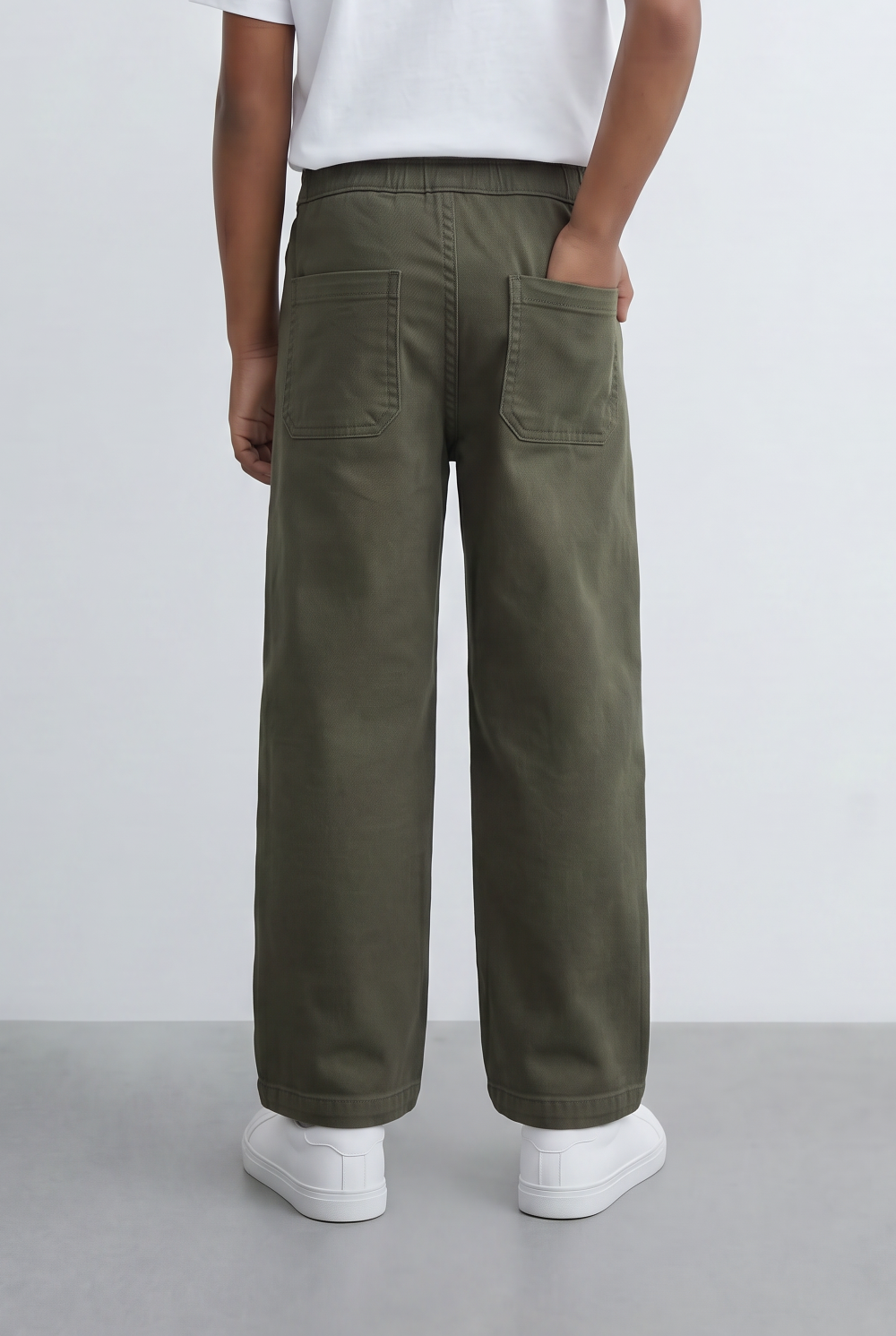 Boy's Tomato Store Drawstring Twill Elastic Waist Comfort Boyfriend Fit Pants