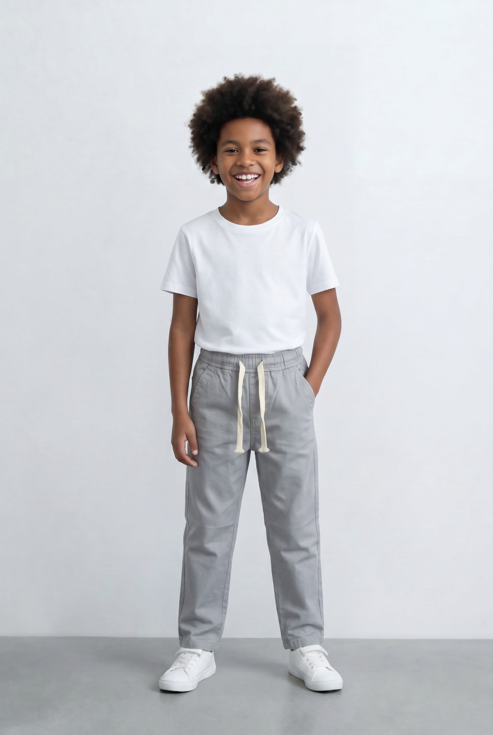Boy's Tomato Store Drawstring Twill Elastic Waist Comfort Boyfriend Fit Pants