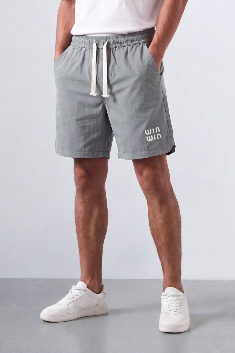 Men’s Tomato Store Win Wave Shorts Light Crinkle Surface Contrast Drawcord Side Pockets Small Win Win Leg Print Waterproof