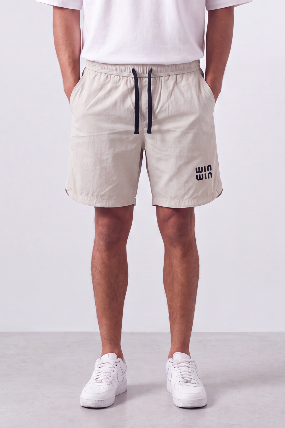 Men’s Tomato Store Win Wave Shorts Light Crinkle Surface Contrast Drawcord Side Pockets Small Win Win Leg Print Waterproof
