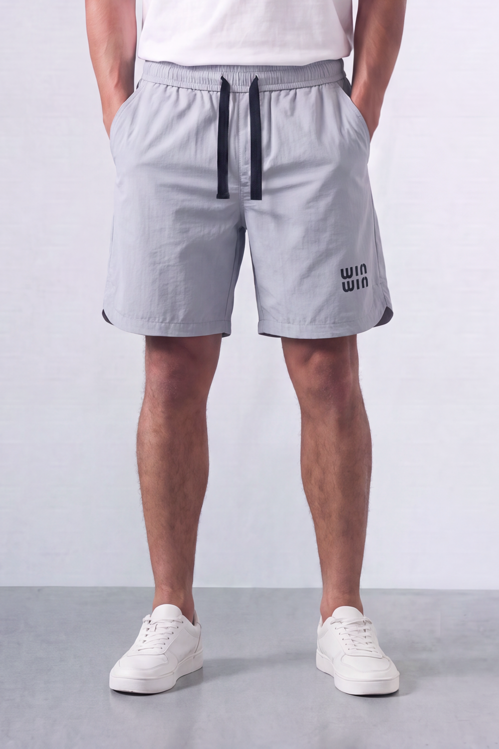 Men’s Tomato Store Win Wave Shorts Light Crinkle Surface Contrast Drawcord Side Pockets Small Win Win Leg Print Waterproof
