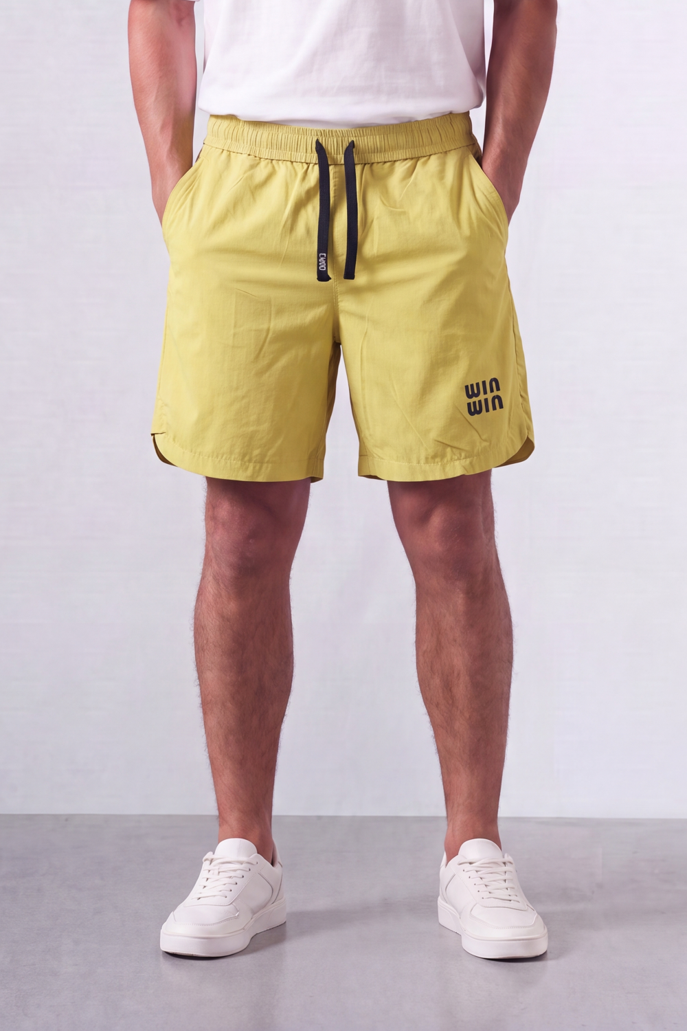 Men’s Tomato Store Win Wave Shorts Light Crinkle Surface Contrast Drawcord Side Pockets Small Win Win Leg Print Waterproof