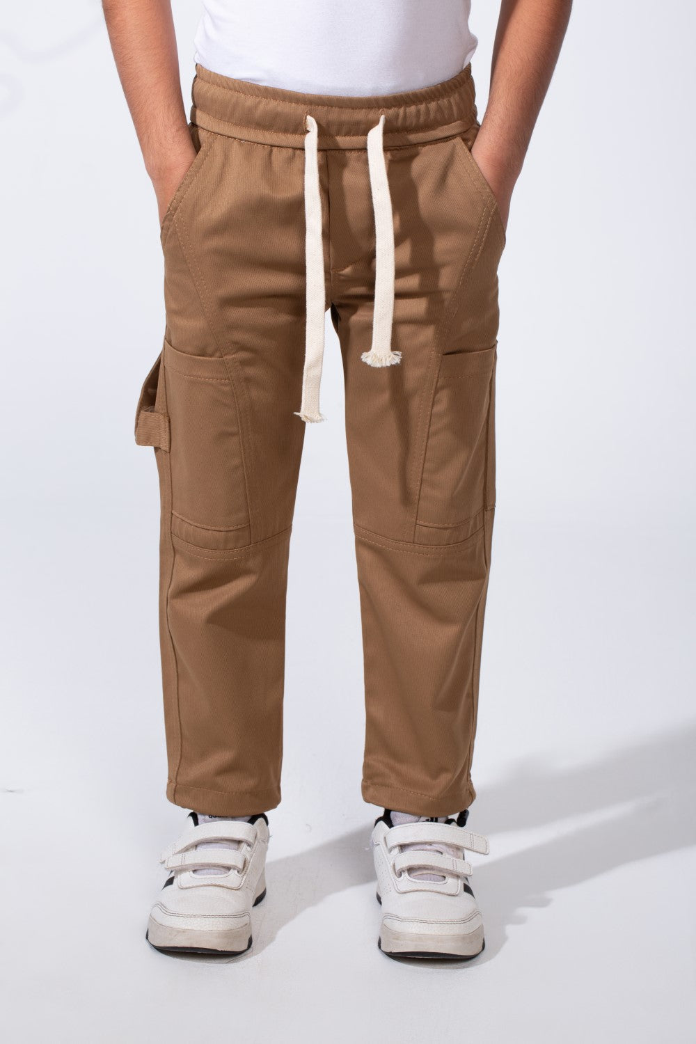 Boy’s Soft Waterproof Drawstring Waist Durable Cargo Pants