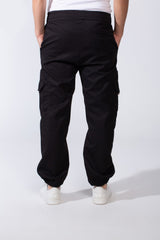 Men's Casual Joggar With Elastic Waistband And Ankles Multiple Pockets Flip Details Modern Sporty Cargo Pants