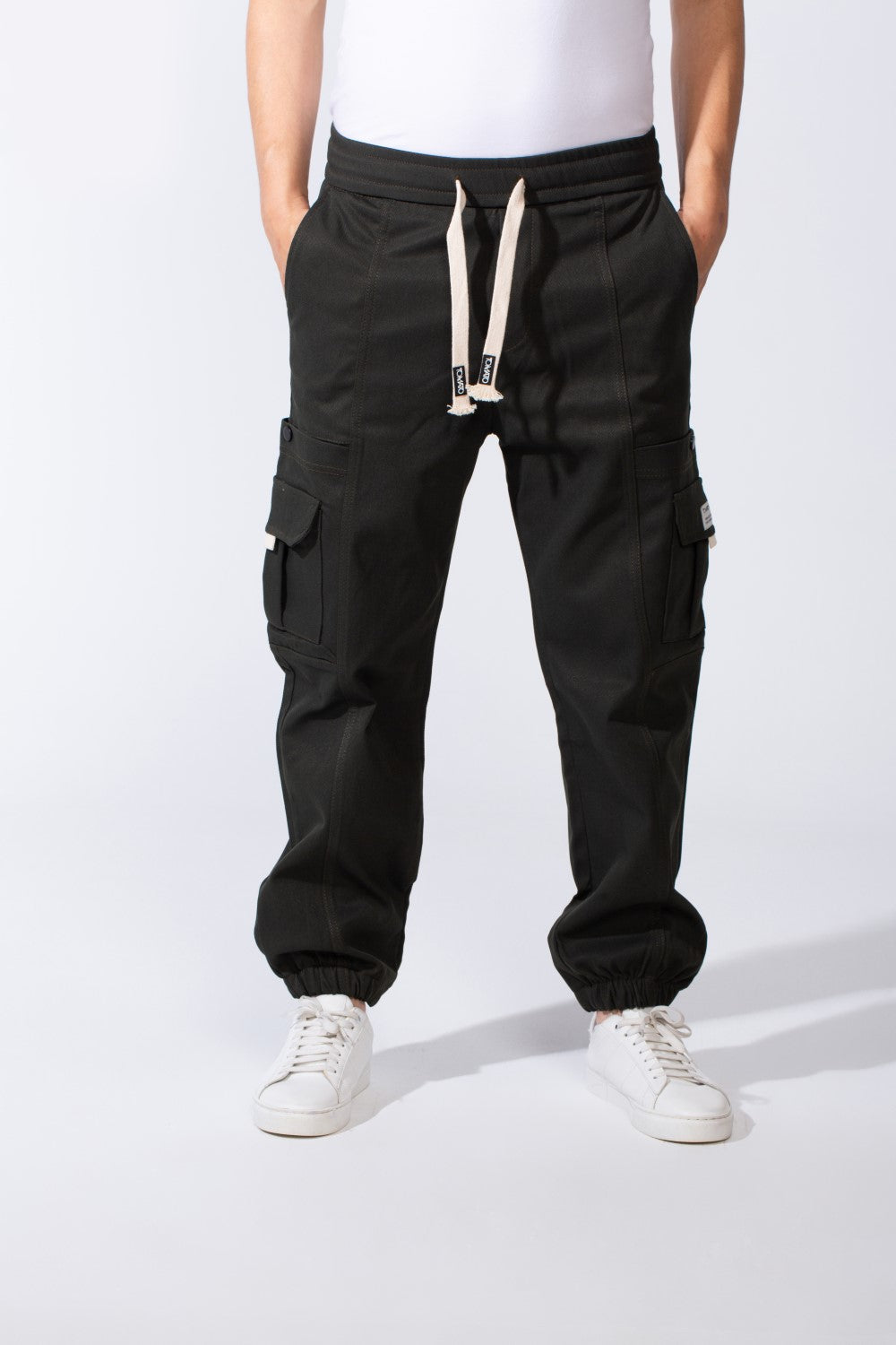 Men's Casual Joggar With Elastic Waistband And Ankles Multiple Pockets Flip Details Modern Sporty Cargo Pants