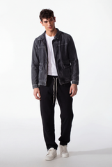 Men's Slim Fit Full Zip Long Sleeves Jeans Jacket With Pockets