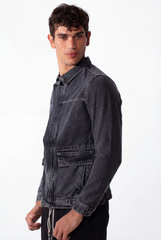 Men's Slim Fit Full Zip Long Sleeves Jeans Jacket With Pockets