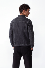 Men's Slim Fit Full Zip Long Sleeves Jeans Jacket With Pockets