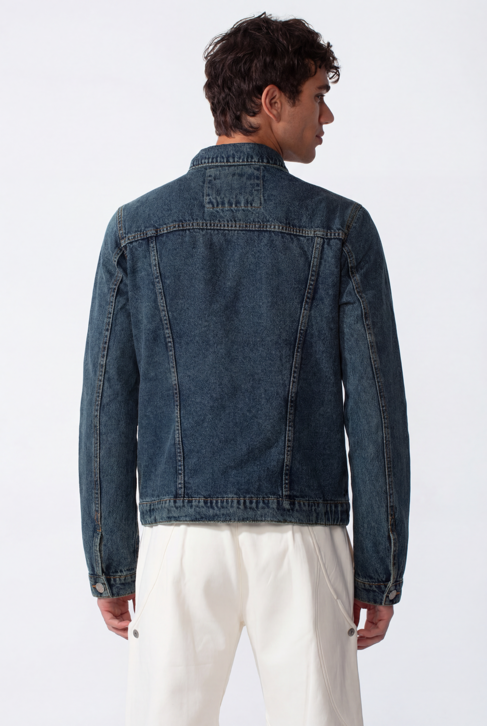 Men's Slim Fit Full Zip Long Sleeves Jeans Jacket With Pockets