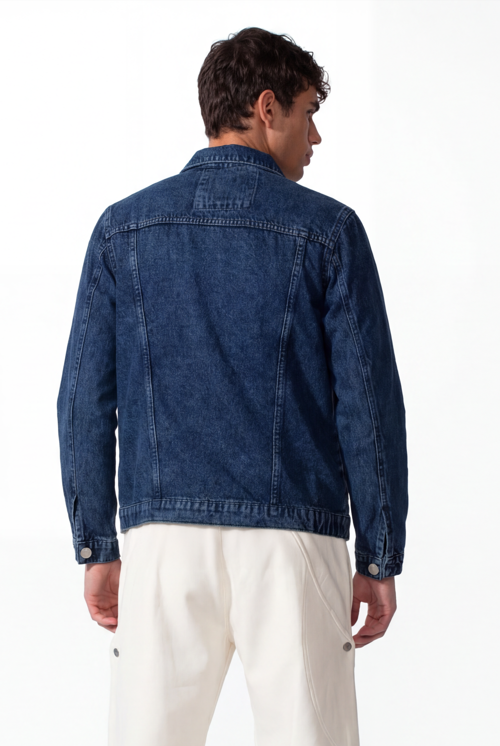 Men's Slim Fit Full Zip Long Sleeves Jeans Jacket With Pockets