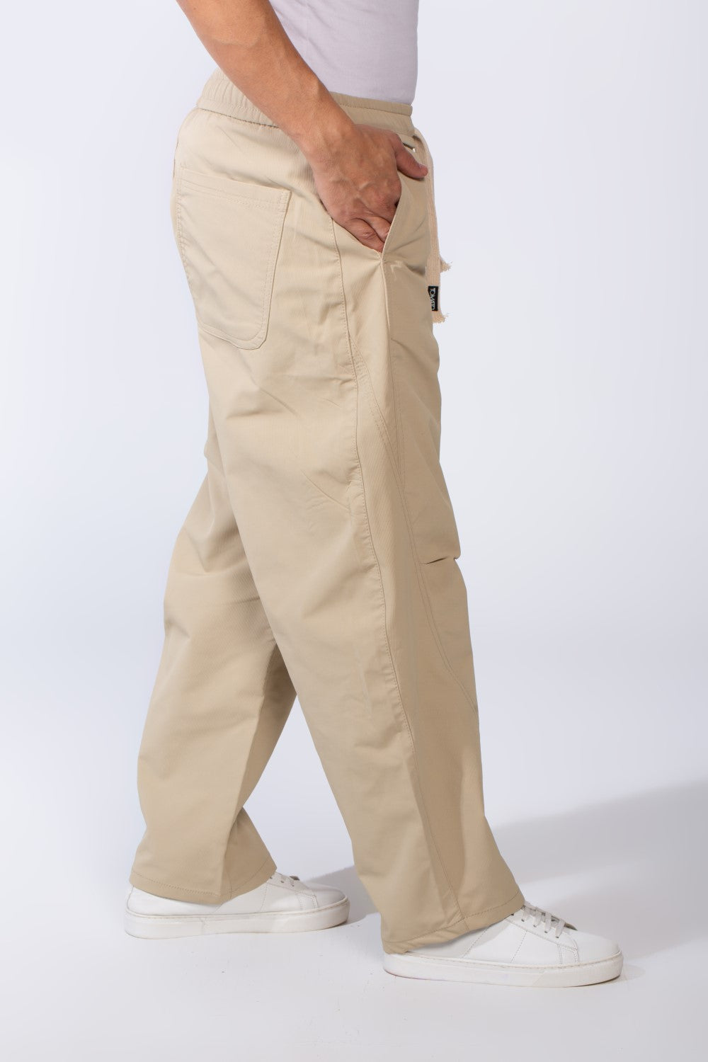 Men's Waterproof Elastic Waistband With Side Pockets Comfy Daily Wear Wide Leg Pants