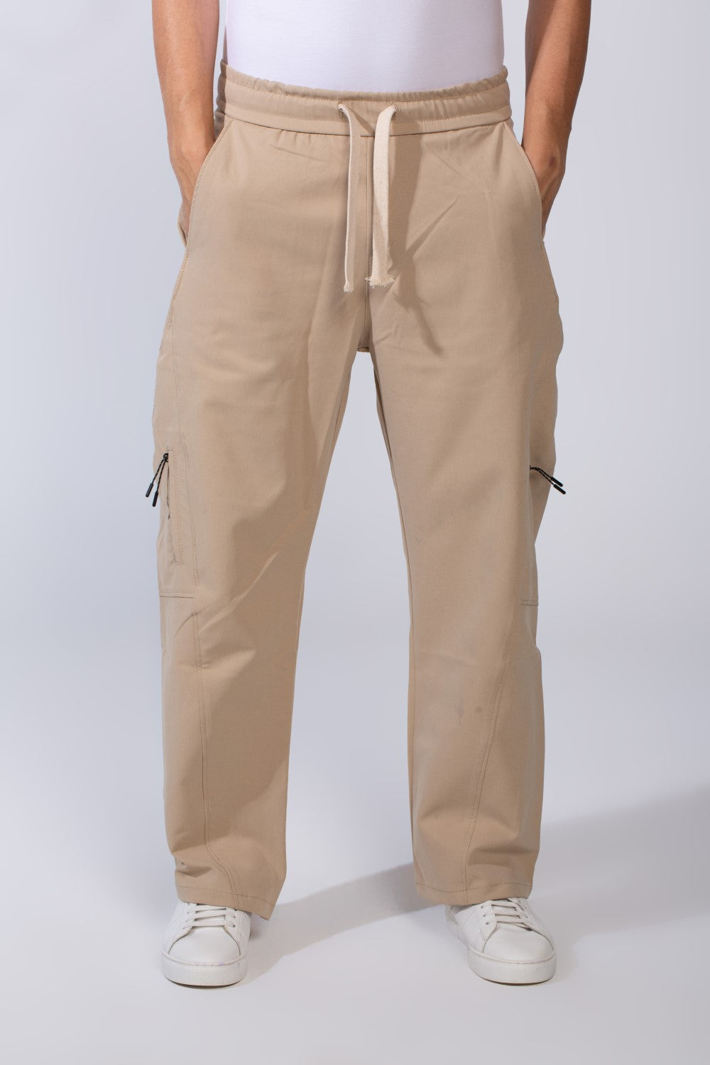 Men's Modern With Zipper Pockets Elasticated waistband Gabarden Fabric comfortable Wide Leg Pants