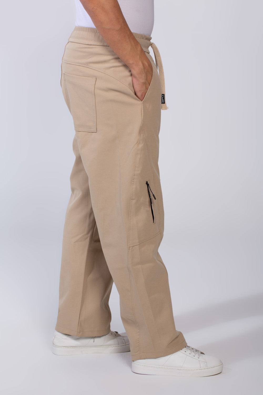 Men's Modern With Zipper Pockets Elasticated waistband Gabarden Fabric comfortable Wide Leg Pants