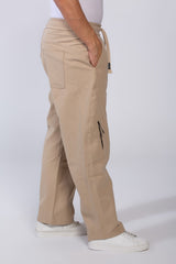 Men's Modern With Zipper Pockets Elasticated waistband Gabarden Fabric comfortable Wide Leg Pants