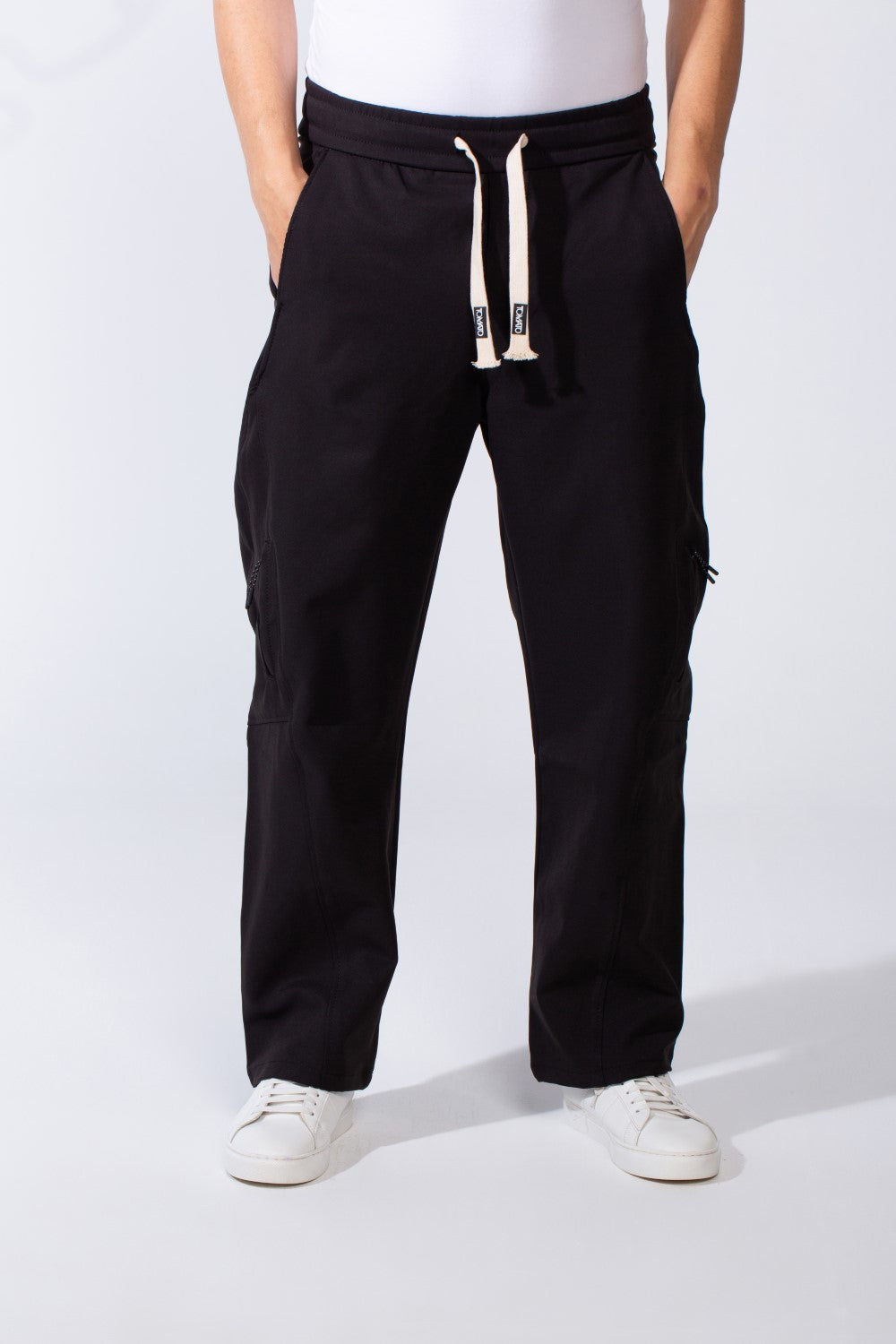 Men's Modern With Zipper Pockets Elasticated waistband Gabarden Fabric comfortable Wide Leg Pants