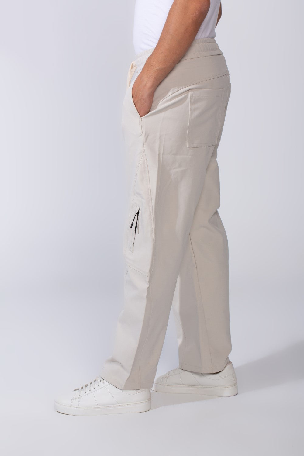 Men's Modern With Zipper Pockets Elasticated waistband Gabarden Fabric comfortable Wide Leg Pants