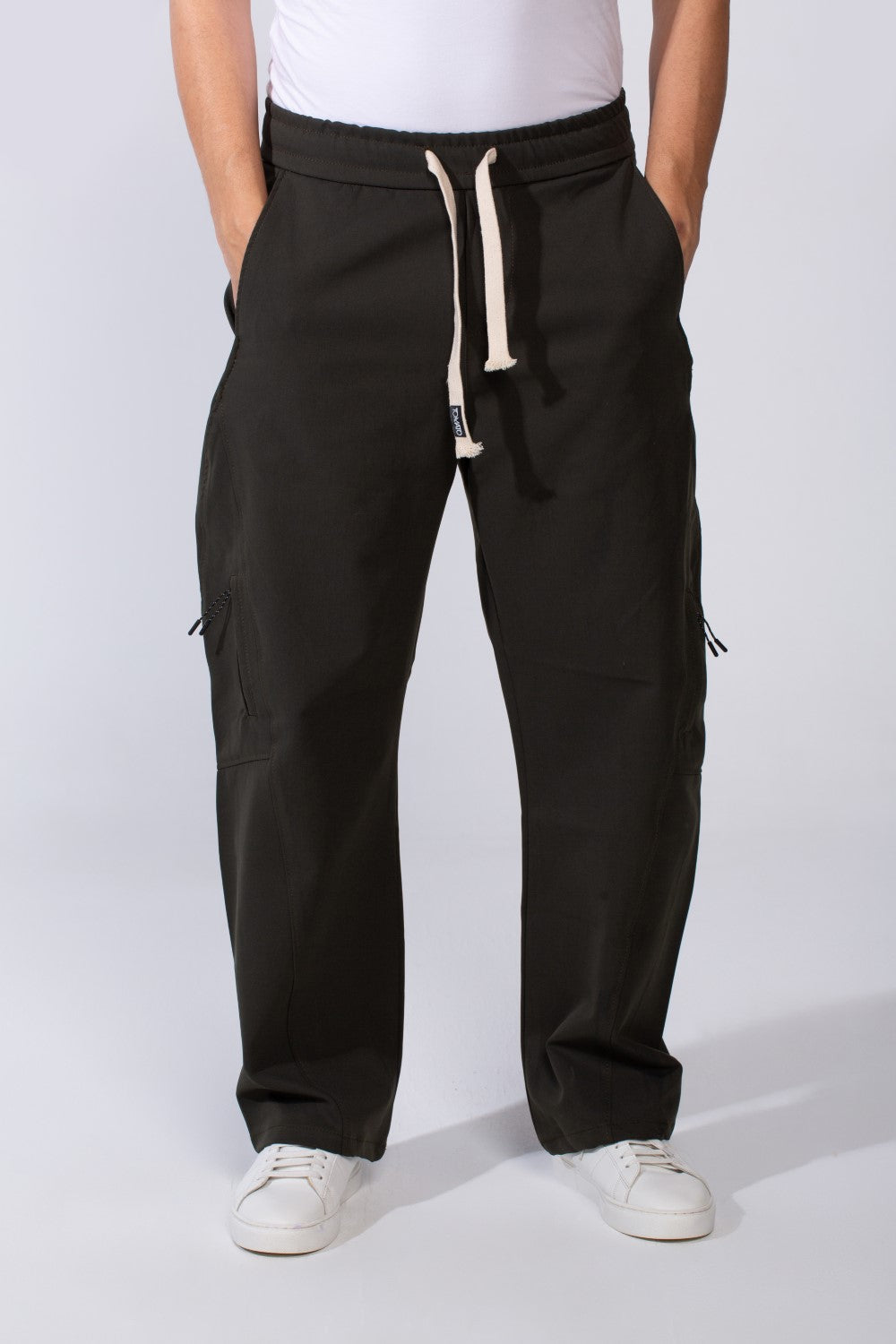Men's Modern With Zipper Pockets Elasticated waistband Gabarden Fabric comfortable Wide Leg Pants