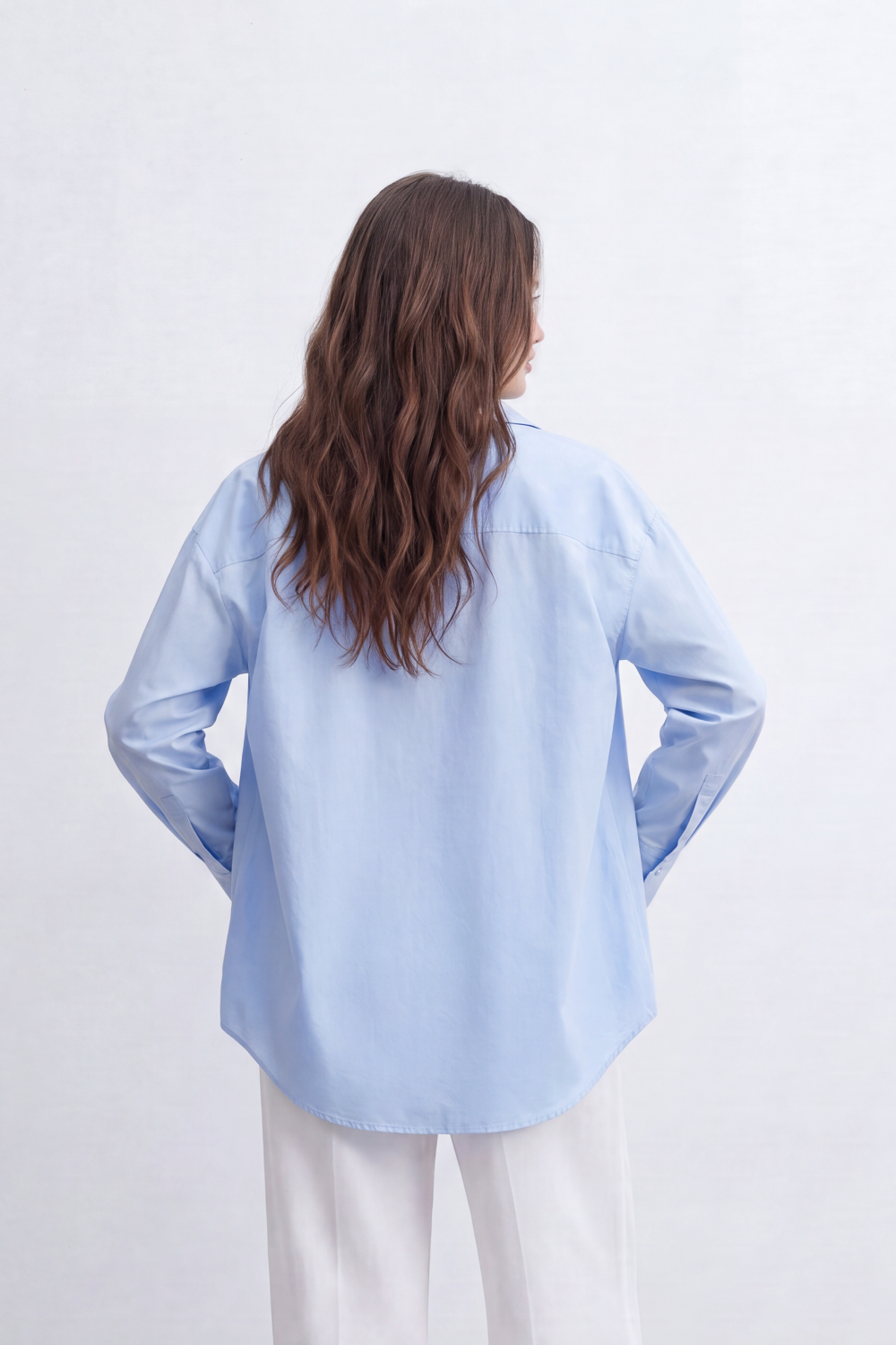 Women’s Tomato Store Soft Utility Blouse Washed Plain Surface With Subtle Grain Depth Button