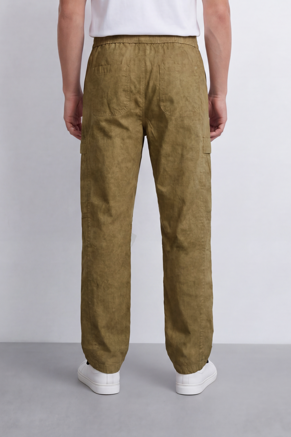 Men's Tomato Store Lightweight Crinkle Sherwal Pants Elastic Drawstring Waist Utility Flap Pockets