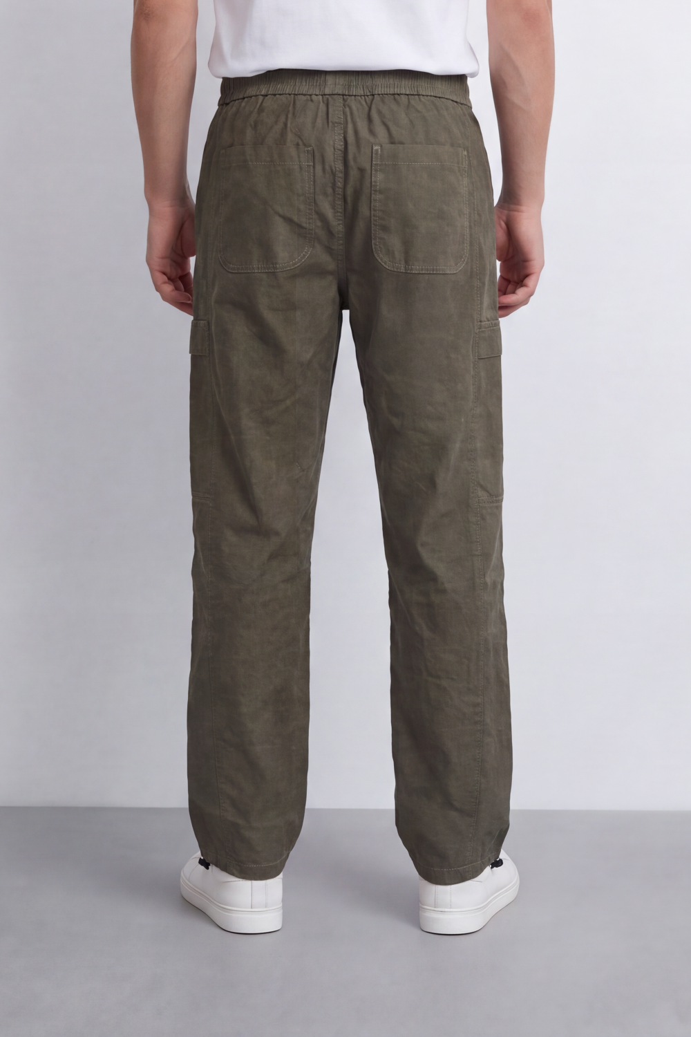 Men's Tomato Store Lightweight Crinkle Sherwal Pants Elastic Drawstring Waist Utility Flap Pockets