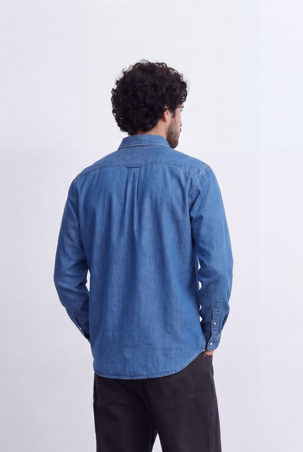 Men's Regular Fit Long Sleeve Jeans Denim Shirt Classic Chest Pocket Button Up Tomato Store Casual Everyday Style