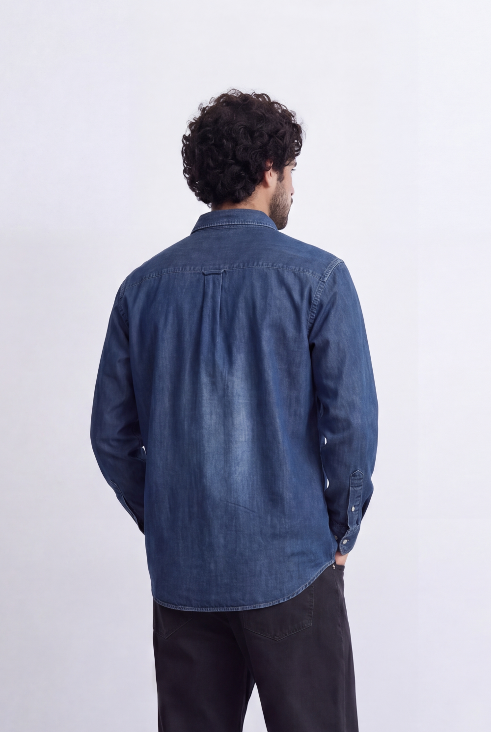 Men's Regular Fit Long Sleeve Jeans Denim Shirt Classic Chest Pocket Button Up Tomato Store Casual Everyday Style