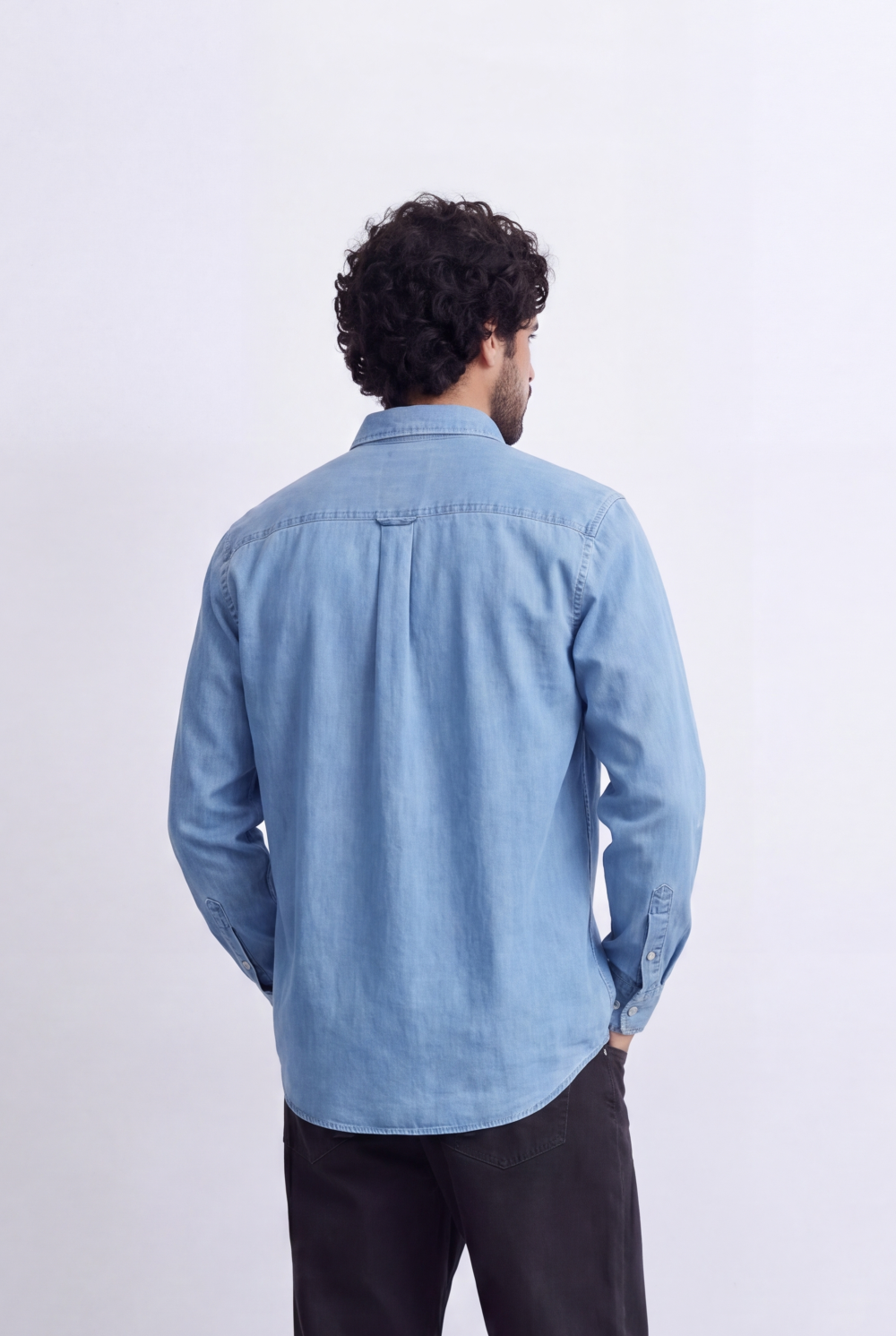 Men's Regular Fit Long Sleeve Jeans Denim Shirt Classic Chest Pocket Button Up Tomato Store Casual Everyday Style