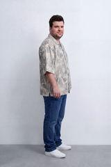 Men's Tomato Store Woven Shirt Abstract Allover Print Revere Collar Button Front Loose Big Size Fit
