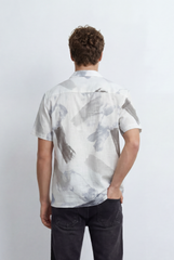 Men’s Tomato Store Printed Resort Shirt Featuring All Over Abstract Brushstroke Pattern