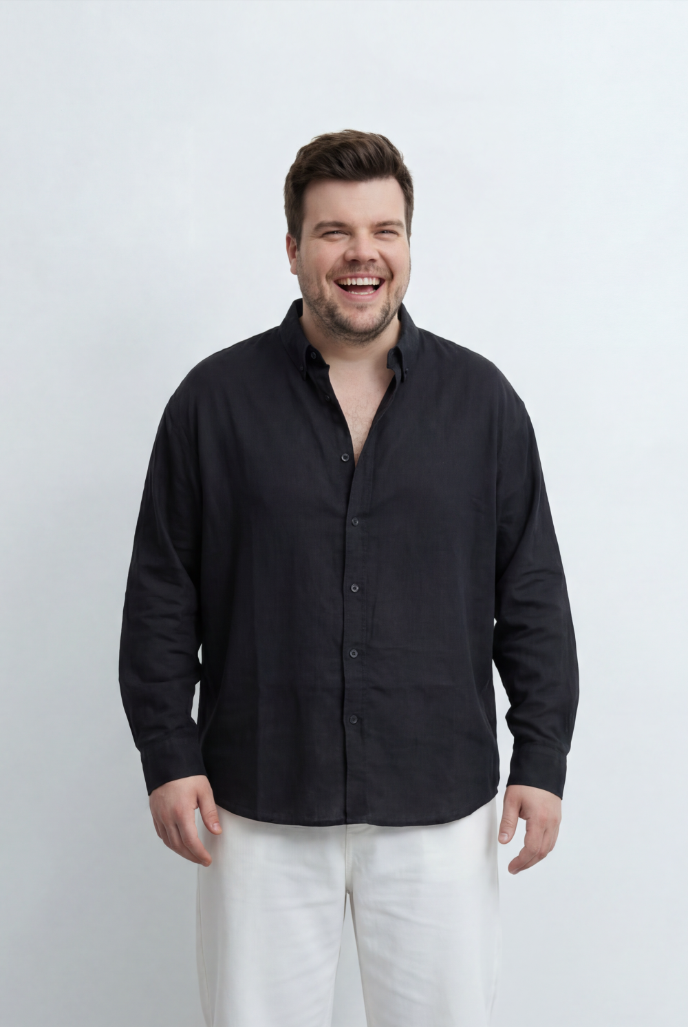 Men’s Tomato Store Big Size Button Down Basic Shirt Clean Tailored Shape Classic Collar Design