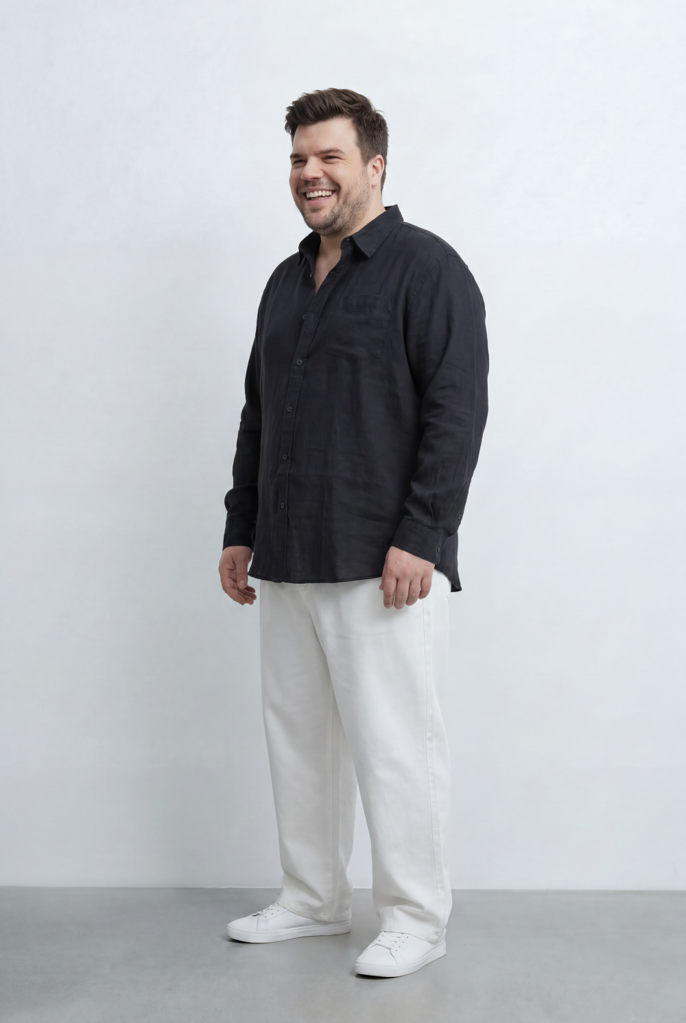 Men’s Tomato Store Big Size Button Down Basic Shirt Clean Tailored Shape Classic Collar Design