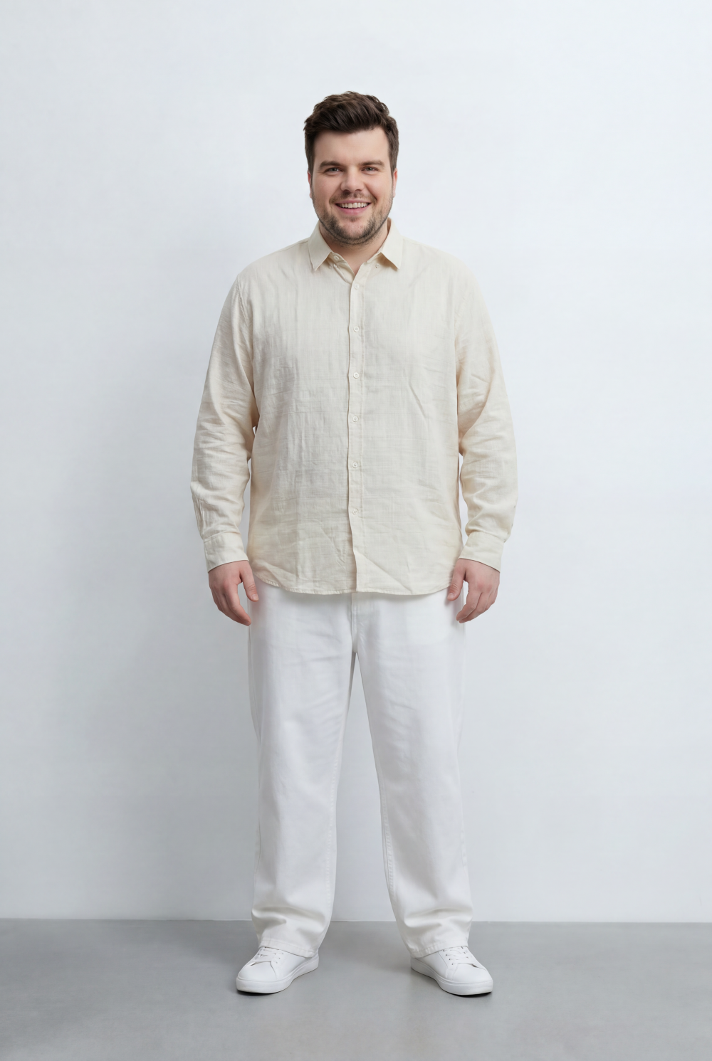Men’s Tomato Store Big Size Button Down Basic Shirt Clean Tailored Shape Classic Collar Design