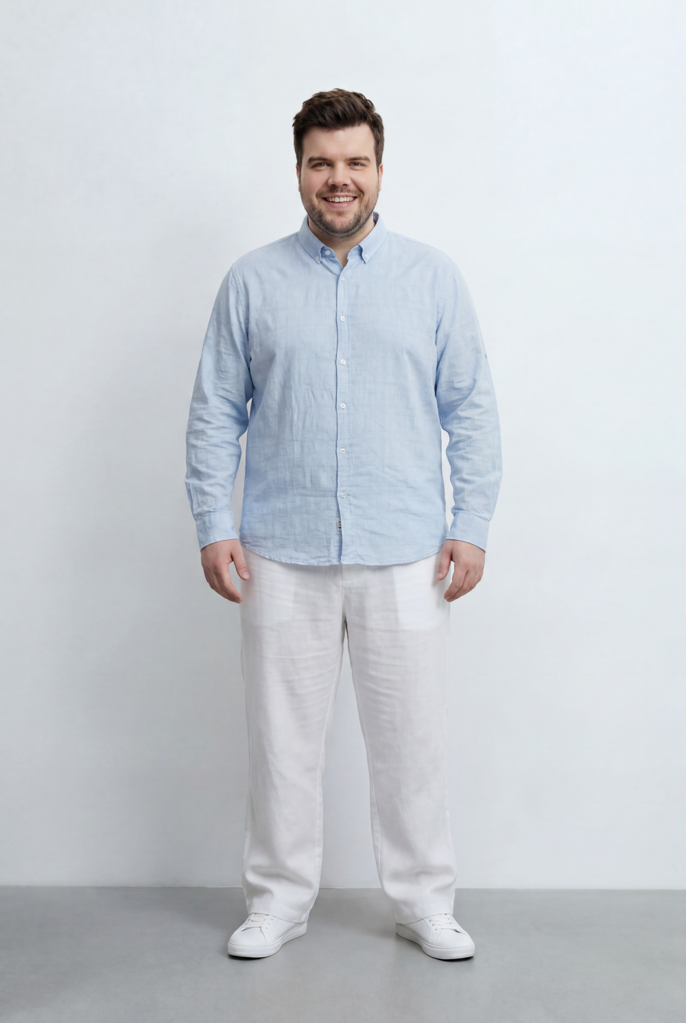 Men’s Tomato Store Big Size Button Down Basic Shirt Clean Tailored Shape Classic Collar Design