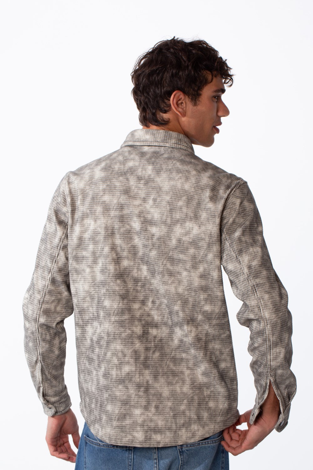 Men's Jacquard Regular Fit Front Pocket Winter Shirt