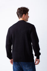 Men's Crew Neck Textured Ribbed Knit Fabric With Long Sleeve Basic Slim Fit For Layering Classic Pullover