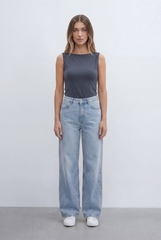 Women’s Tomato Store Sleeveless Top Featuring Clean Minimal Design