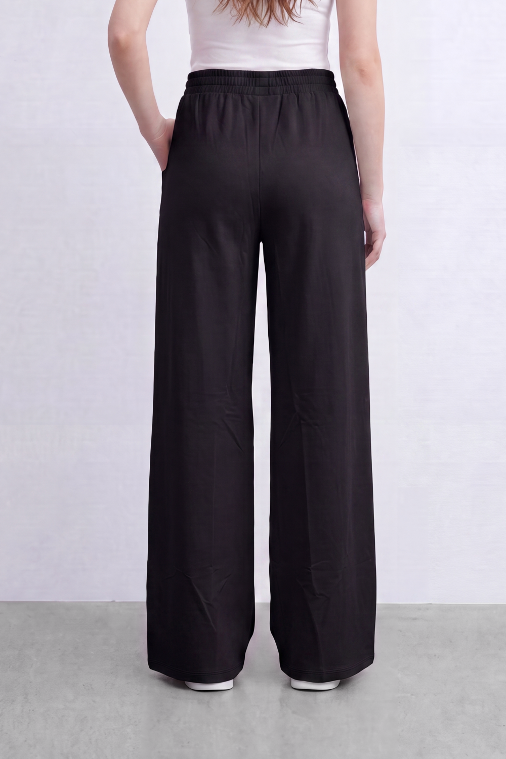 Women’s Tomato Store Soft Column Wide Linen Pants Clean Brushed Surface Defined By Vertical Pintuck Lines