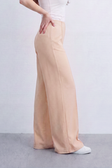 Women’s Tomato Store Seam Flow Wide Legen Pants Smooth Plain Surface Defined By Front Pintuck Lines