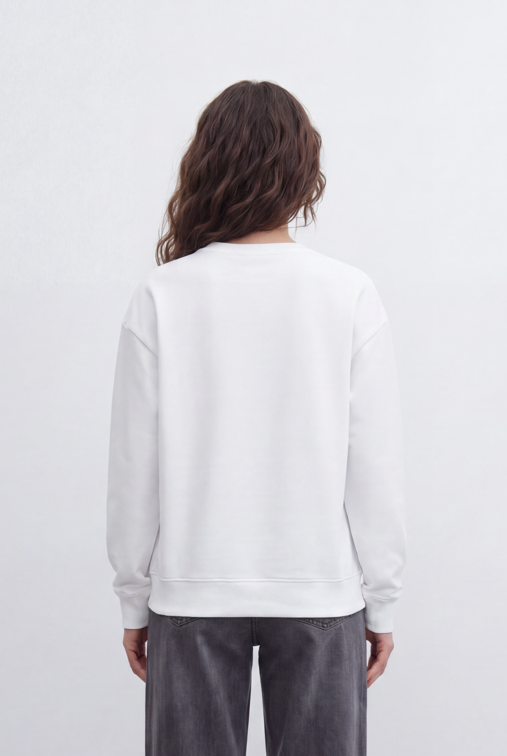 Women’s Tomato Store Soft Script T-Shirt With Brushed Fleece Surface Raised Bouclé Embroidery Front Placement Tonal Letter Artwork