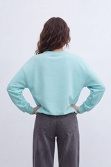 Women’s Tomato Store Bonjour Patch T-Shirt Centered Script Label Detail Smooth Plain Surface Relaxed