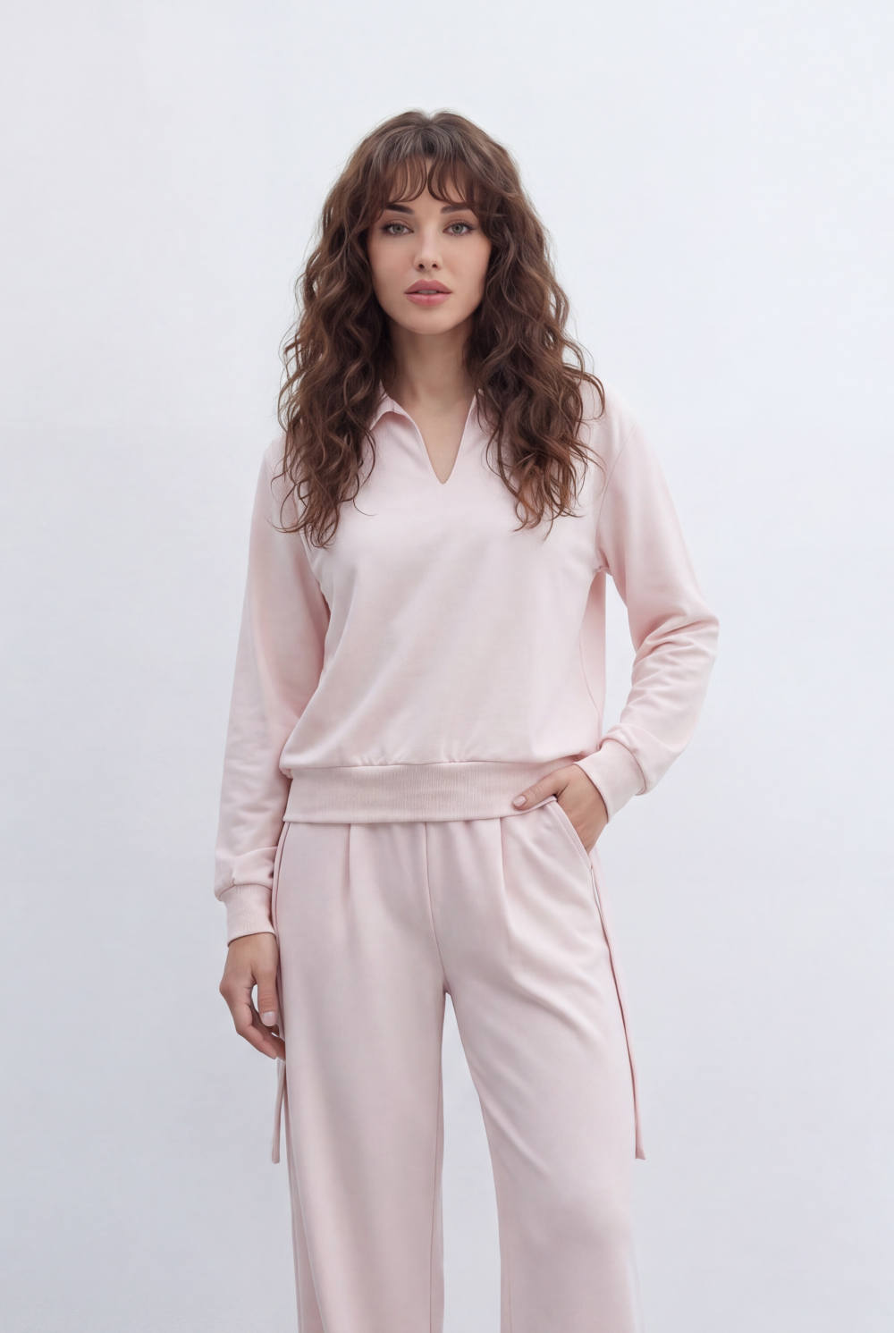 Women’s Tomato Store Set Collared Top Basic Outfit