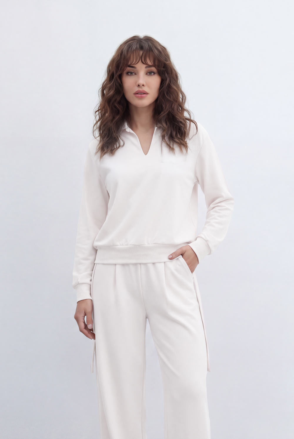 Women’s Tomato Store Set Collared Top Basic Outfit