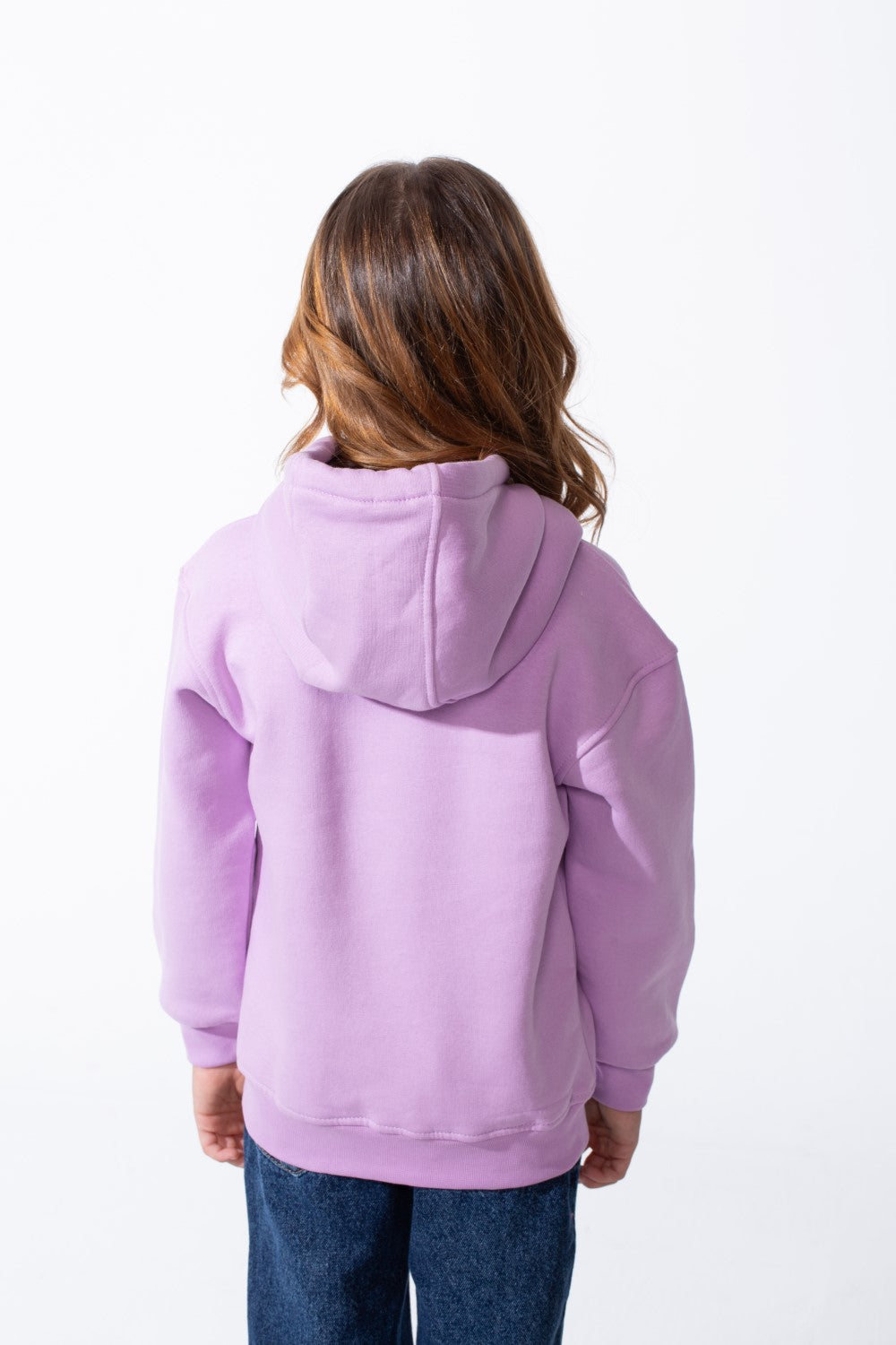 Girl's Oversized Crew Neck Ribbed Cuffs Bold Chest Graphic Sweatshirt