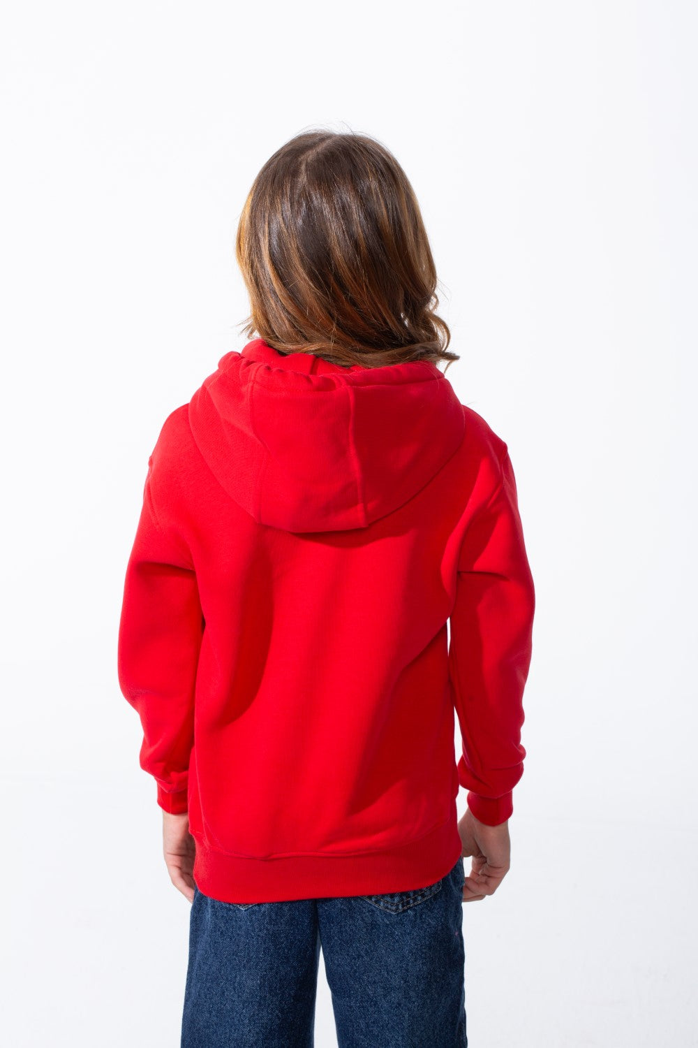 Girl's Oversized Crew Neck Ribbed Cuffs Bold Chest Graphic Sweatshirt